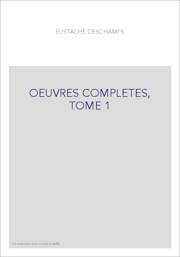 OEUVRES COMPLETES, TOME 1