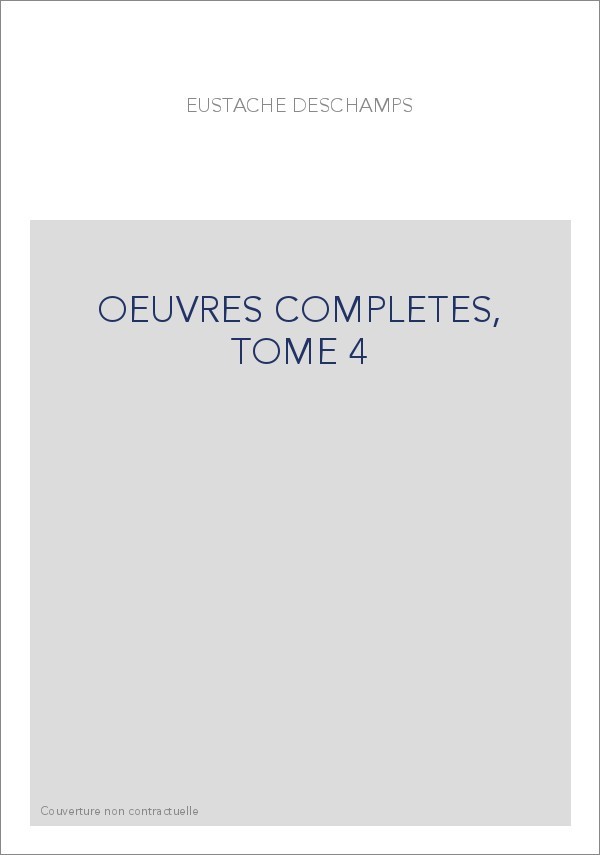 OEUVRES COMPLETES, TOME 4