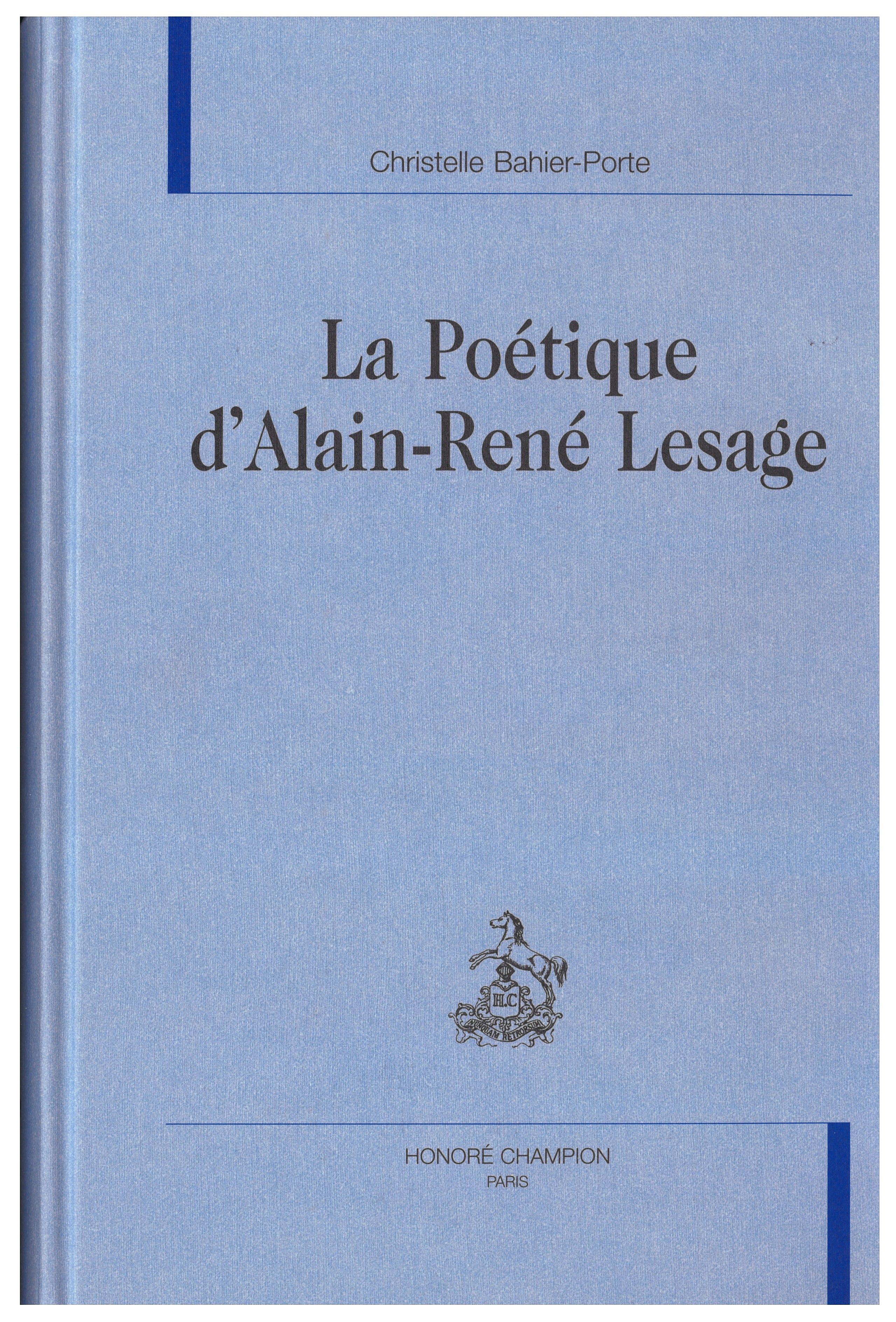 LA POÉTIQUE D'ALAIN-RENÉ LESAGE
