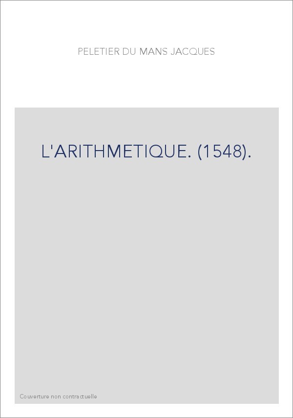 L'ARITHMETIQUE. (1548).