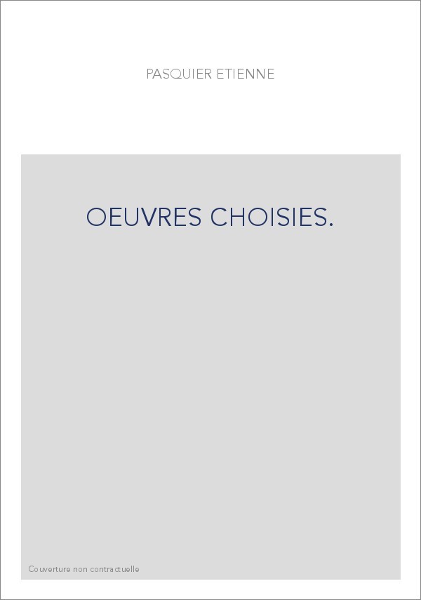 OEUVRES CHOISIES.