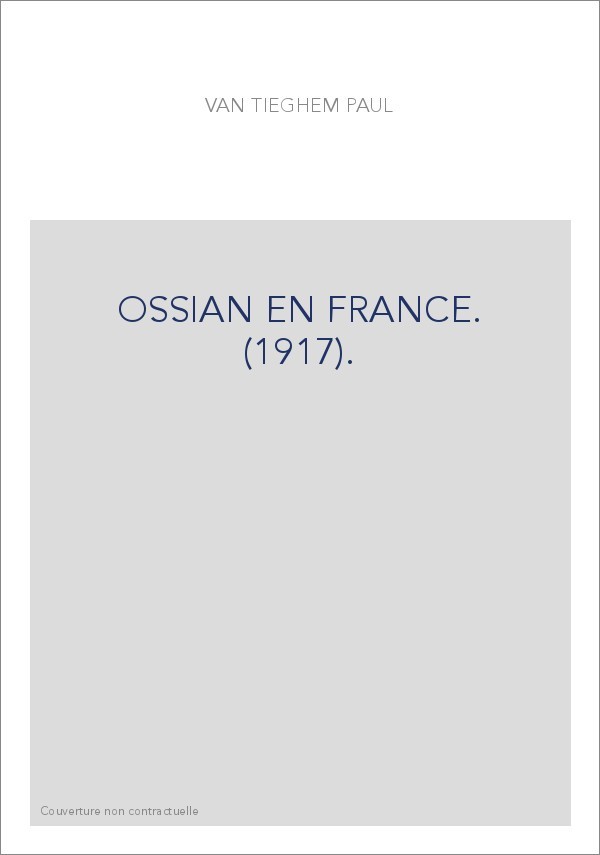 OSSIAN EN FRANCE. (1917).
