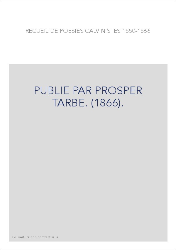 PUBLIE PAR PROSPER TARBE. (1866).