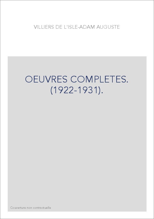 OEUVRES COMPLETES. (1922-1931).