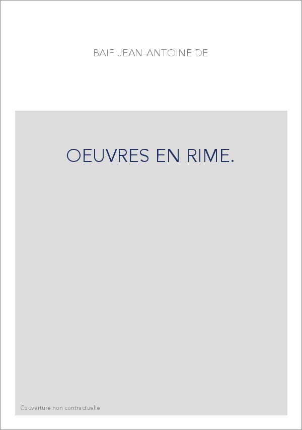 OEUVRES EN RIME.