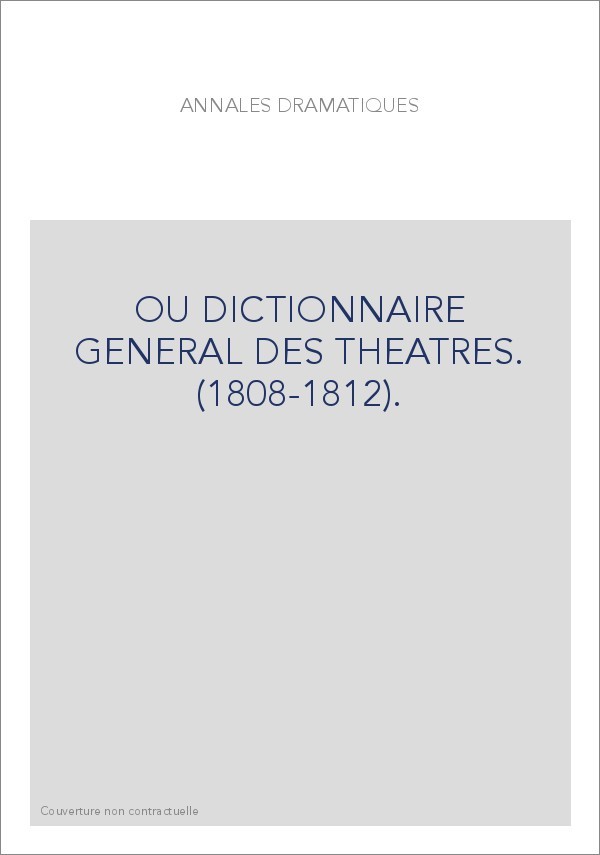 ANNALES DRAMATIQUES.